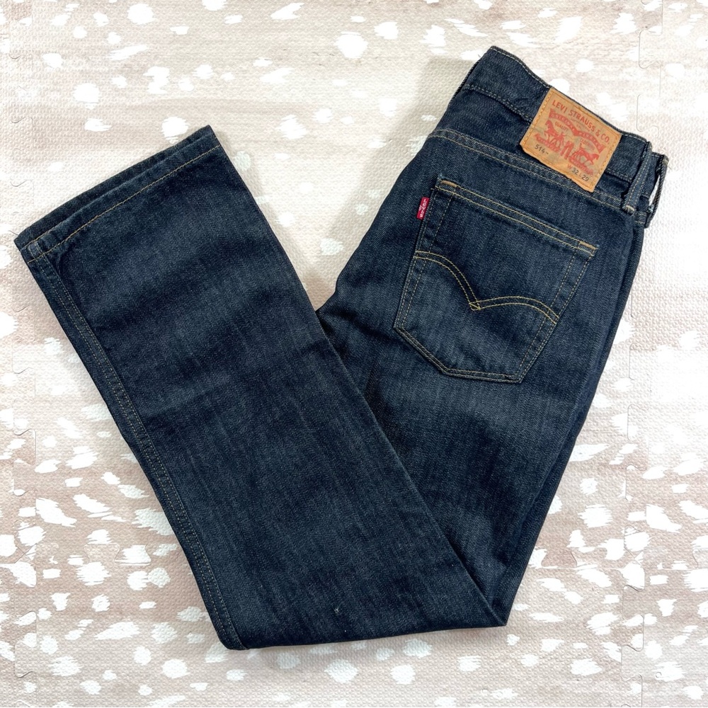 Levi's 514 Men's Dark Wash Denim Blue Straight Jeans W32 L29